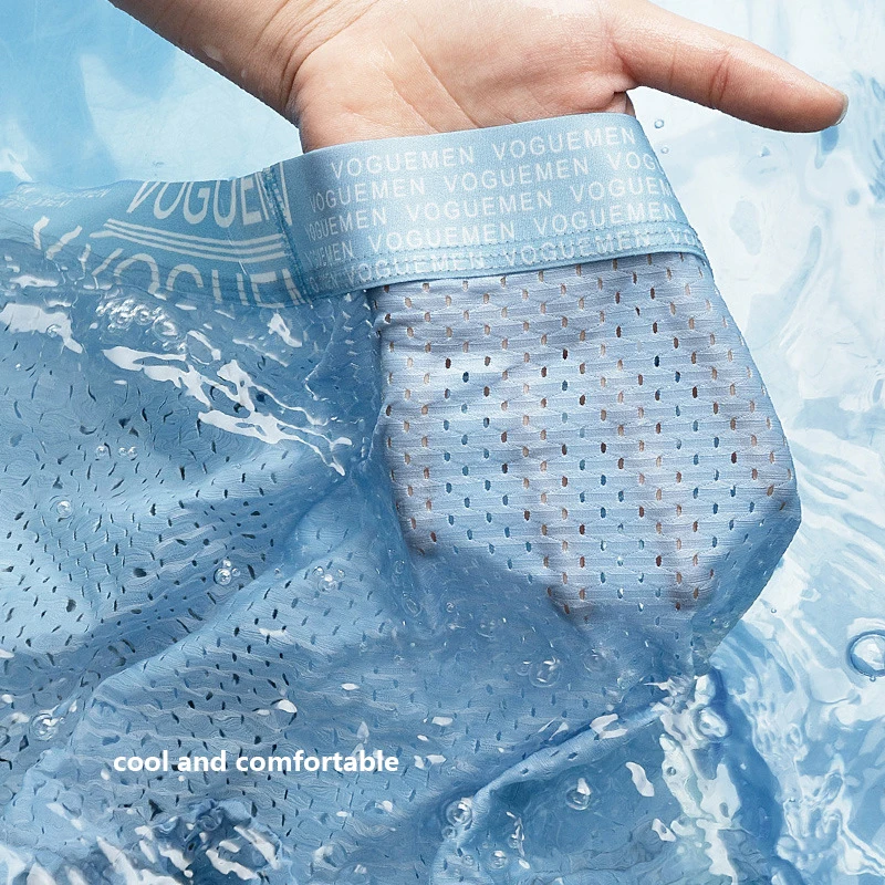 Men's Ice silk Panties Men Underwear Boxershorts Men Boxer Men Ropa Interior Hombre Calzoncillos Breathable Hombre Bamboo Hole