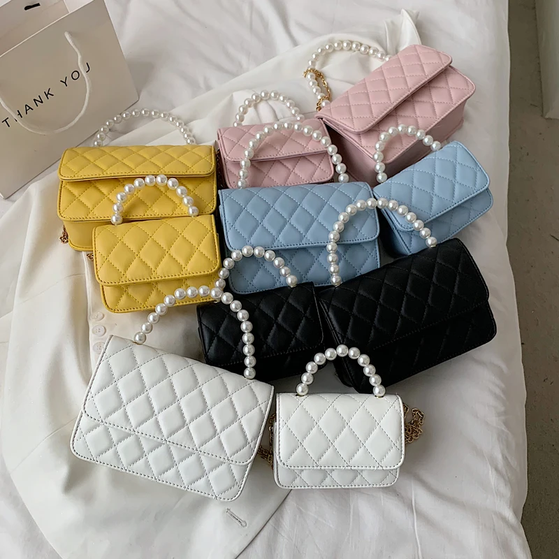 

Pearl Handle Tote Luxury Designer Handbag Quilted Women's Bag 2022 Trend Crossbody Bags For Women Lady Women's Shoulder Clutch