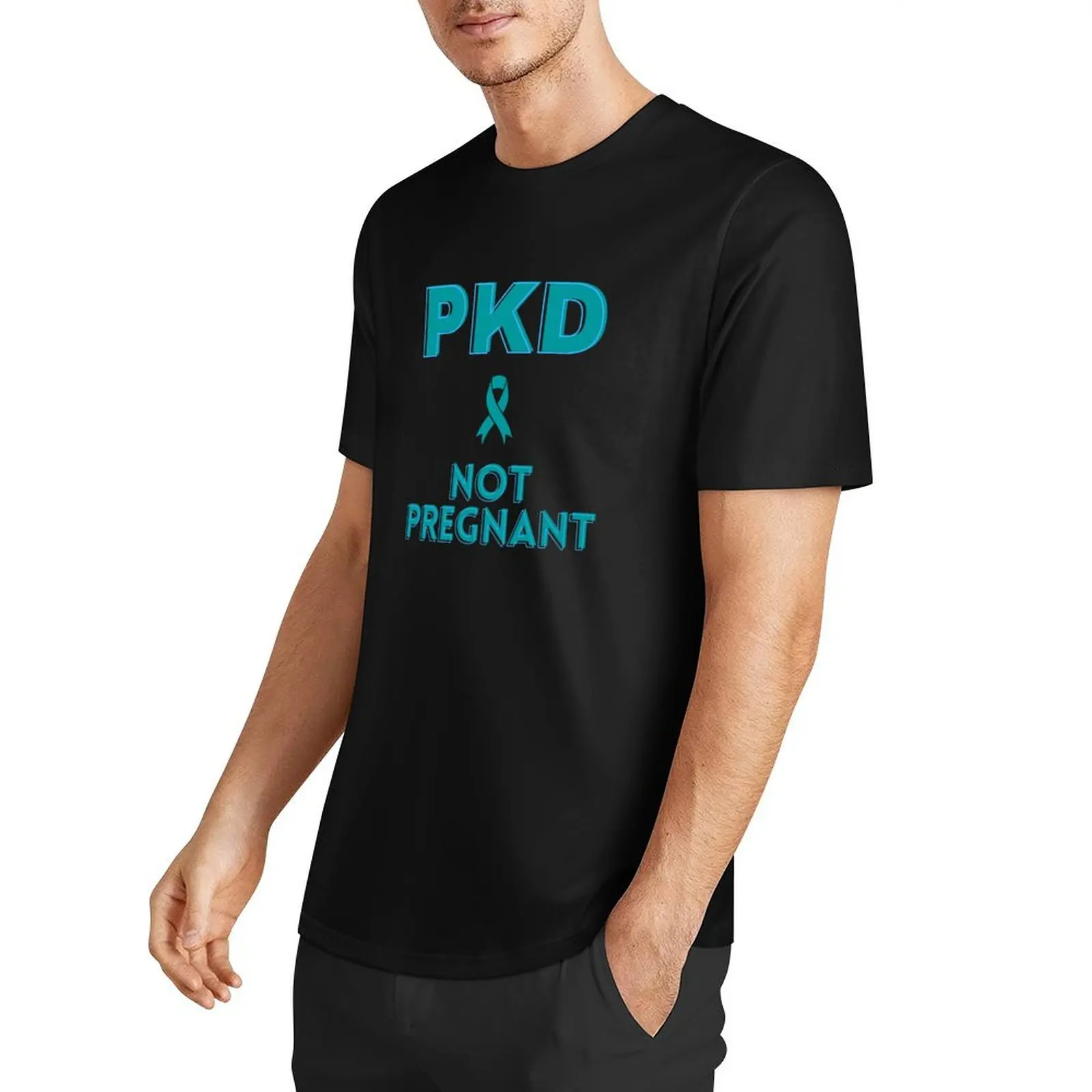 Фото Полицистическая болезни почек PKD, а не беременная, текстовый дизайн, футболка с таможенным дизайном, ваша собственная милая одежда, мужская футболка с графикой №2