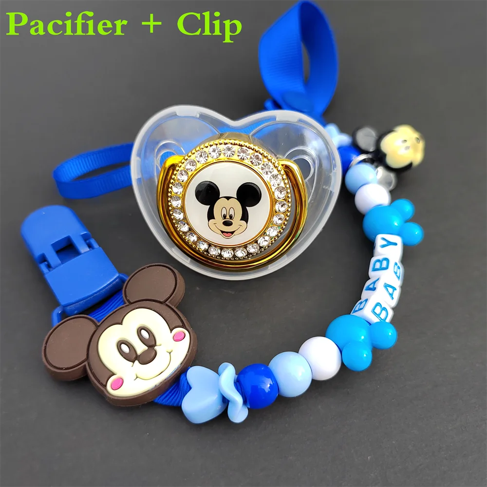 

[1 Set] Pacifier Baby Shower Gift Bling Baby Fake Silicone BPA Free Baby Nipples Newborn Pacifier Boys BabyGift mother and kid