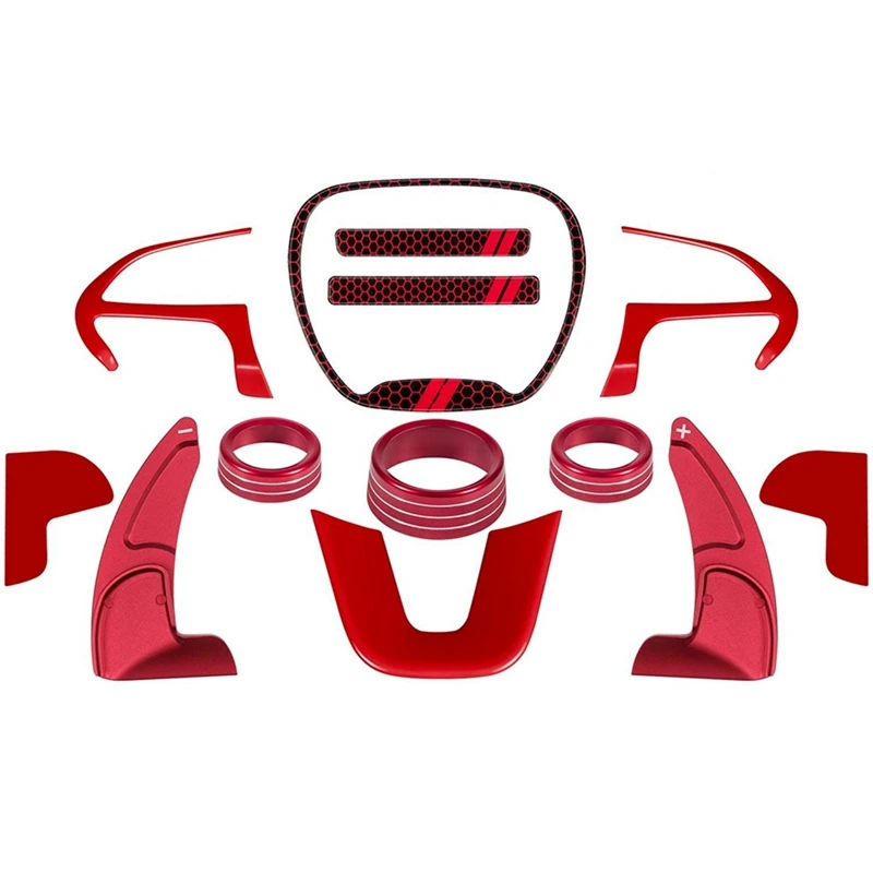 

Steering Wheel Cover Trim Accessories for Dodge Challenger Charger 2015-2021 Shift Paddle Air Conditioner Switch Button