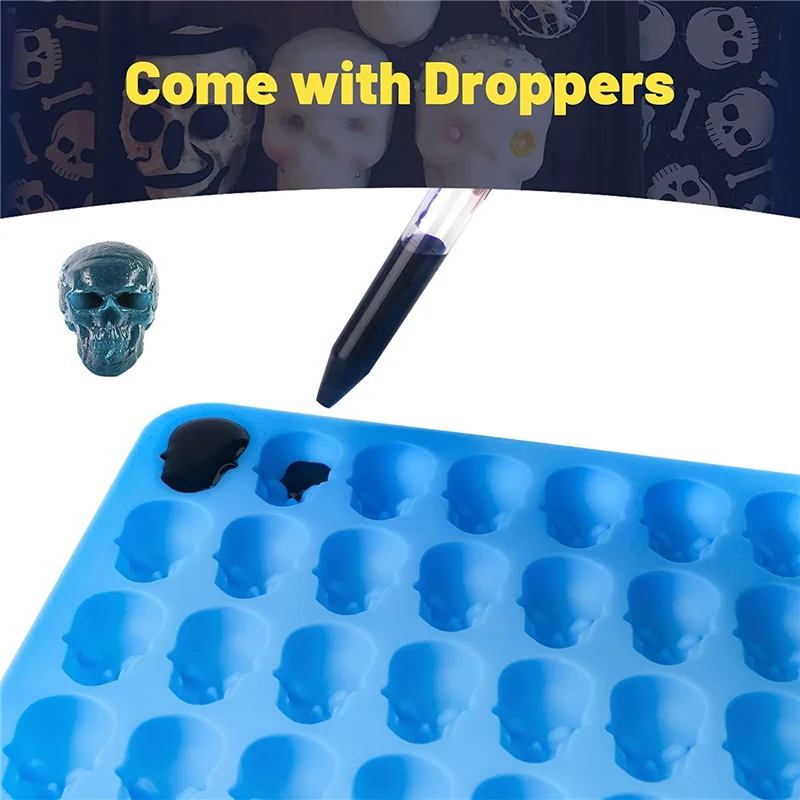 Силиконовые формы для конфет в виде черепа 2 шт.