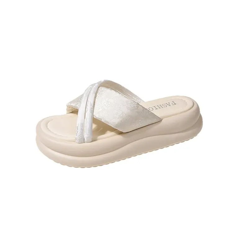 Пляжная обувь женские тапочки уличные шлепанцы на платформе с открытым носком