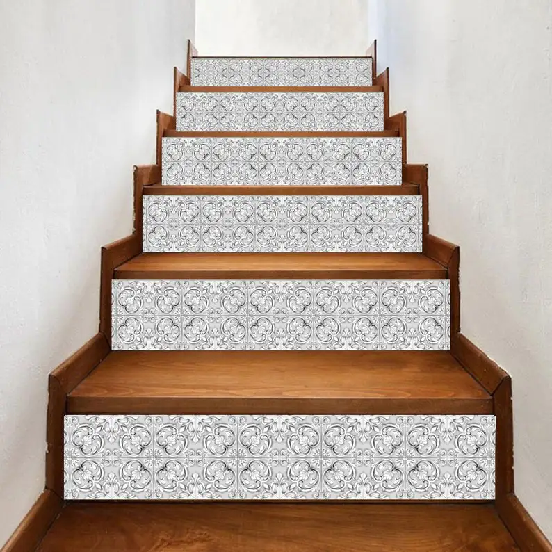 

Vintage style stair riser, window sill, tile stickers 7 inch X 36 inch strips #0053- - Choose the number of strips needed from t