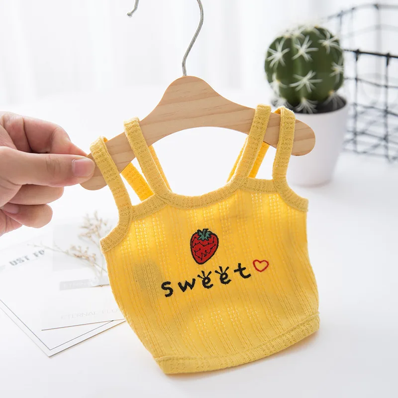 

Подтяжки для домашних животных на весну и лето, милый жилет для кошек и собак, подтяжки для котят, щенков, клубники, юбка, футболка, одежда для...