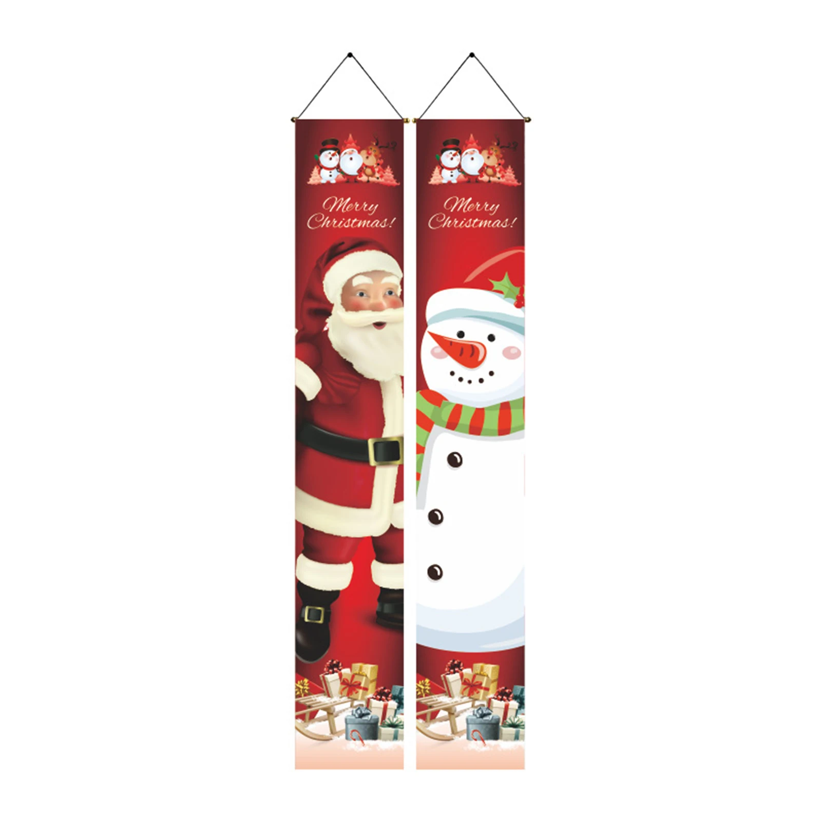 

Christmas Door Hanging Banner with Pattern Santa Claus Gift Banner for Wall Door Christmas Party
