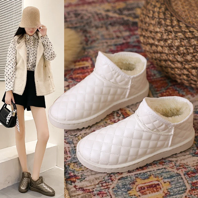 

Новинка 2022, женские зимние плюшевые утепленные меховые ботинки Alo cnc, однотонные ботинки для снега