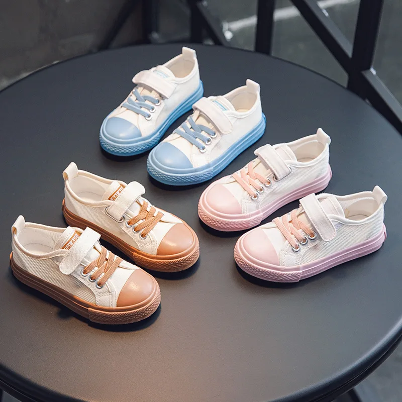 Mesh Shoes Boys Summer Hollow Breathable Small White Shoes Girls Mesh Cloth Board Shoes Soft Soled Non-slip Sneakers