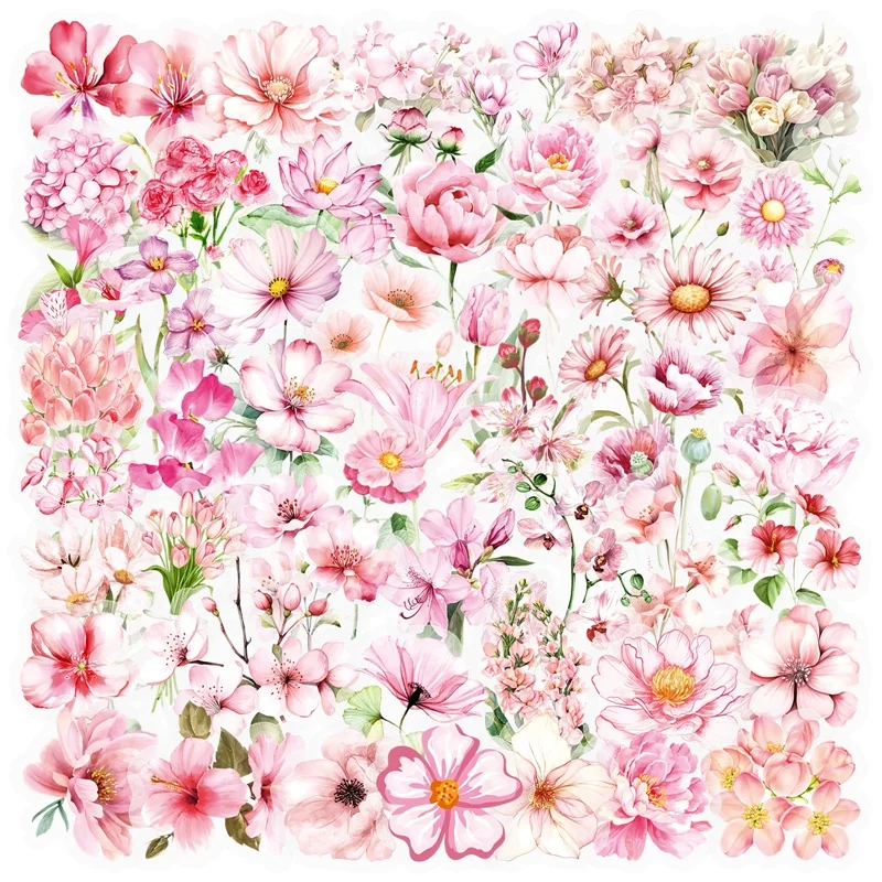 

Липкие наклейки для скрапбукинга, 50 шт., розовые, ПЭТ