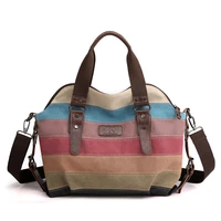 kvky brand womens crossbody shoulder bag messenger bags vintage canvas patchwork color tote bag handbags purse bolsas feminina