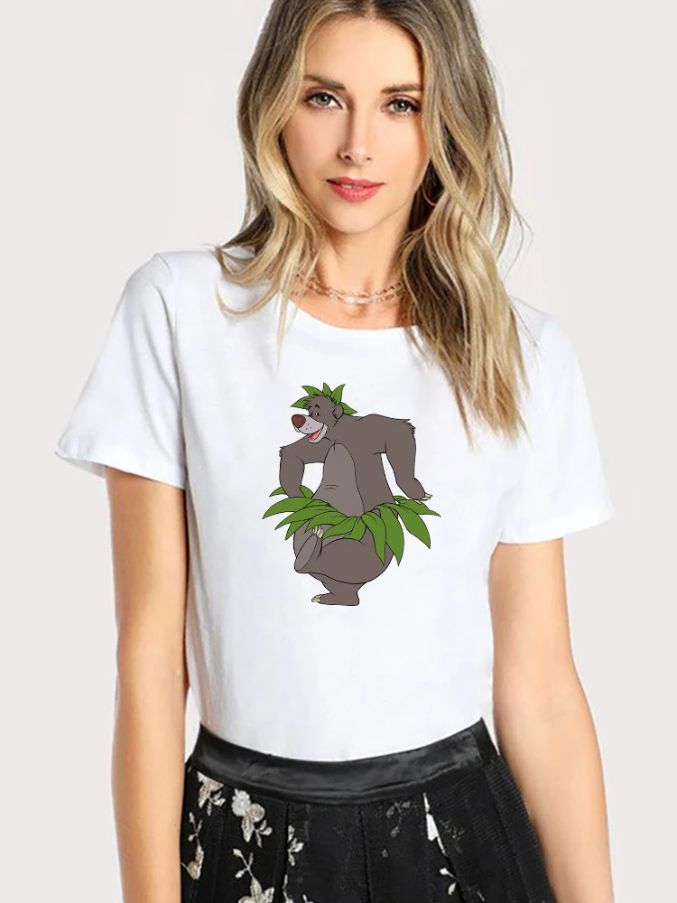 The Jungle Book Baloo Funny T Shirts Women Disney Fashion European Gothic Top Short Sleeve Ropa Tumblr Mujer Grunge Aesthetic |