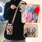 Чехол из кроличьего меха для Oppo A5 A9 A53 2020 A32 A33 A52 A72 A73 A91 A92S A8 A31, чехол для телефона с ремешком на шею