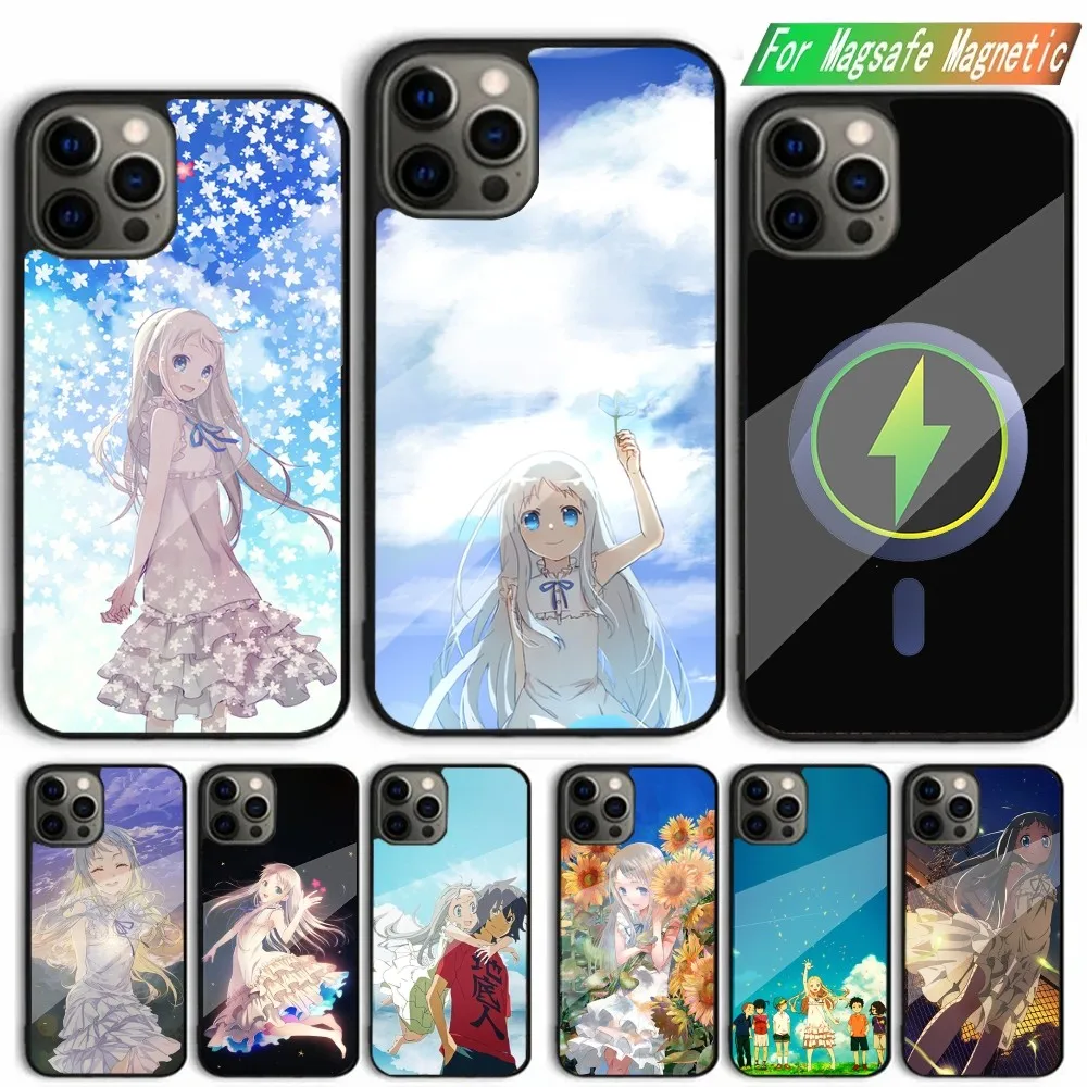 Чехол для телефона Anohana Honma Meiko iPhone 15 14 13 12 11 Plus Pro Max Mini Magsafe Магнитная Беспроводная