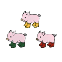 cute pink pig brooch bag denim collar accessories brooch creative pig shoe brooch lapel pins