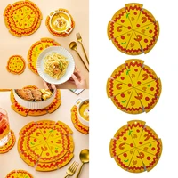 1 pc pizza shaped cup coaster silicone cup pad slip insulation pad cup mat hot drink holder mug stand home kitchen accessories