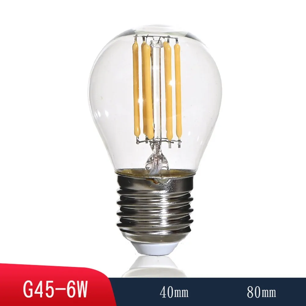 180-240 В фотолампа 1 шт. 1X 2700K 2 Вт/4 Вт/6 Вт прозрачная E27 G45 в стиле ретро теплая белая