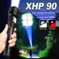 2022 super xhp90 high power led flashlights camping tactical rechargeabletorch zoom waterproof 15000000 lumens 18650 flashlight