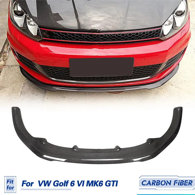 Передний бампер для автомобиля спойлер из углеродного волокна Volkswagen VW Golf 6 VI MK6 GTI