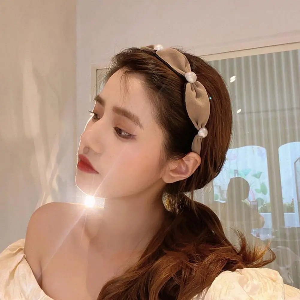 

Elegant Popular Imitation Pearls Anti Fall Hair Hoop Sweet Hair Hoop Korean Style for Washing Face