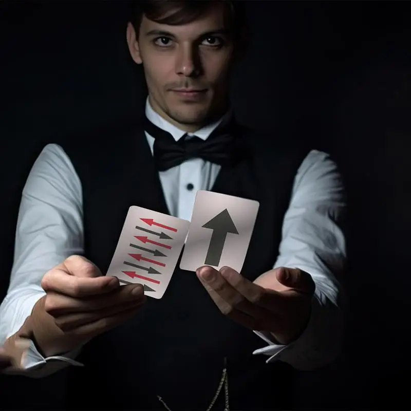 Волшебные покерные карты забавные меняющие цвет с рисунком указания направления