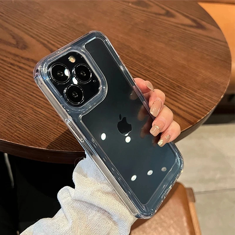 

LUPWAY Luxury Transparent Shockproof Armor Case for iPhone 14 13 12 11 Pro X XR XS Max 7 8 Plus Clear Bumper Hard Acrylic Cover