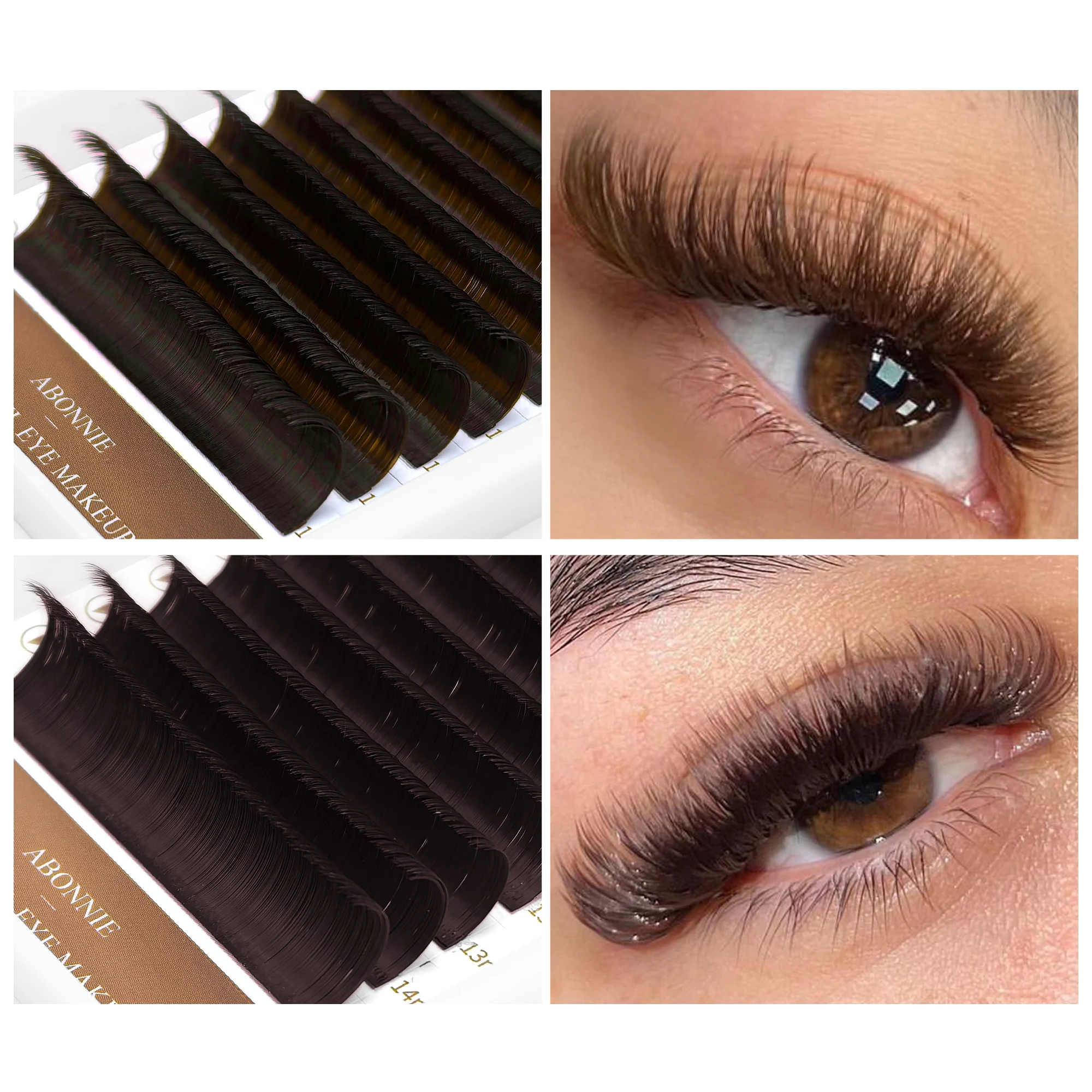 Abonnie Brown Easy Fan Cashmere Auto Fanning Lashes Extensions Volume Cilios Fans