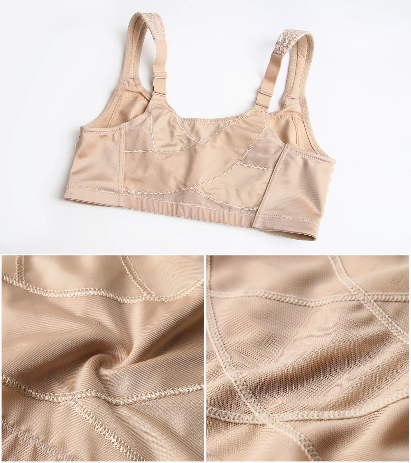 Women Minimizer Bra Front Closure Plus Size Bralette Wireless Seamless Brassiere Mesh Cup D G Femme Lingerie Full Coverage BH