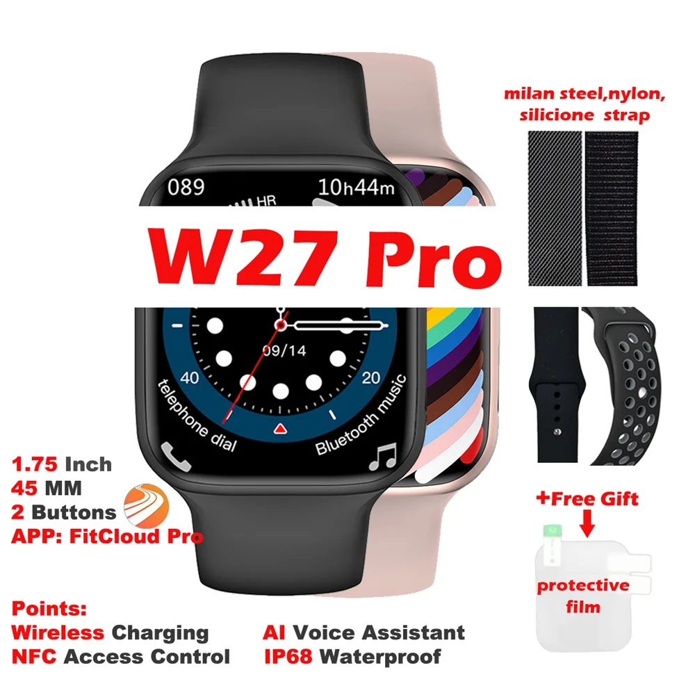 

IWO W27 PRO Smartwatch Upgraded W37 PRO Smart Watch Relogio Feminino Relógio Masculino AI Voice BT Call Wireless Charging NFC