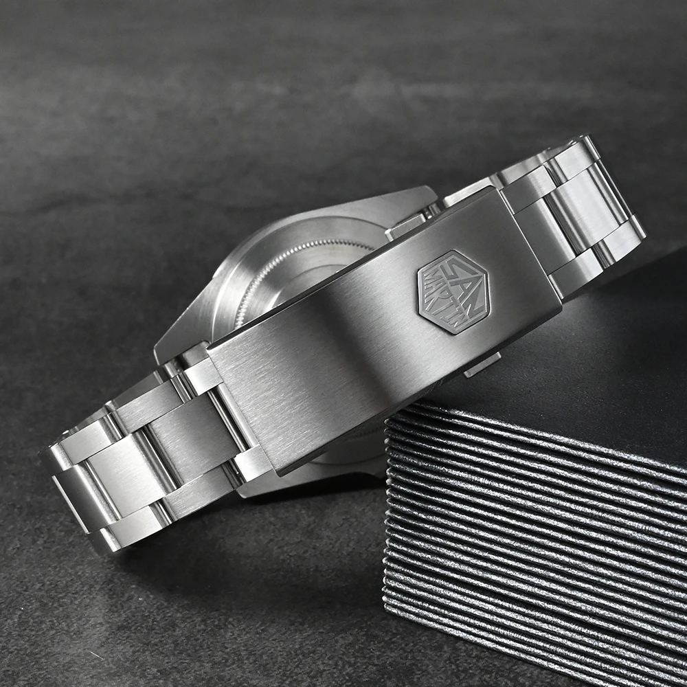 San Martin New Fly Adjustable Clasp Suitable For 16mm Buckle 316L Stainless Steel Strap Polished Buckle Watch Parts