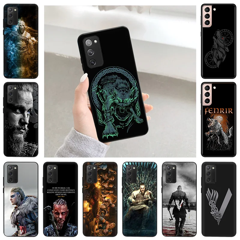 

Luxury Vikings Silicone Phone Case for Samsung S22 A53 S21 FE 5G S20 Ultra Thin Black Galaxy S10 S9 S8 Plus S7 Soft Matte Cover