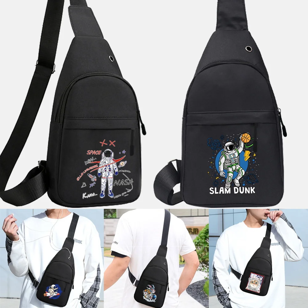 

Men Waist Bag Pack Purse Casual Large Astronaut Print Phone Belt Bag Pouch Women's Canvas Travel Phone Bag Fanny Banana Bag Hip