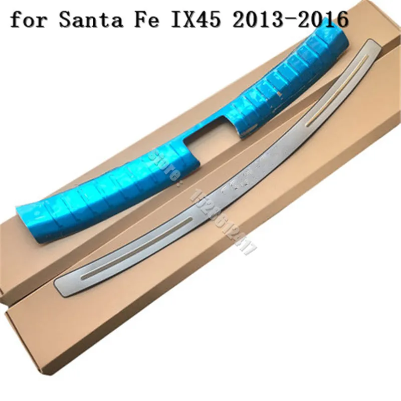 

for Hyundai Santa Fe IX45 2013-2016 Stainless Car accessories Rear Bumper Protector Sill Trunk Tread Plate Trim trunk cover