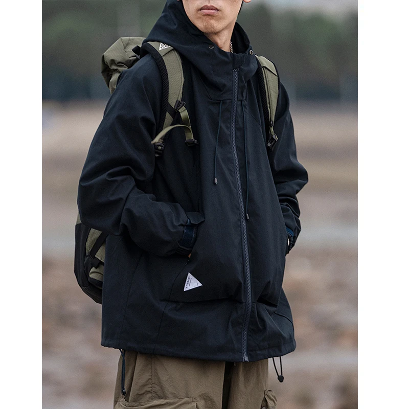 

Куртка мужская водонепроницаемая с капюшоном, уличная одежда в стиле ретро для скалолазания, повседневное пальто в стиле Харадзюку