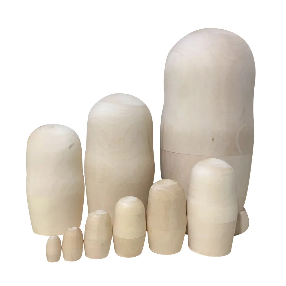 

1 Набор неокрашенных куклы бабушка русские штабелируемые куклы неокрашенные вложенные куклы