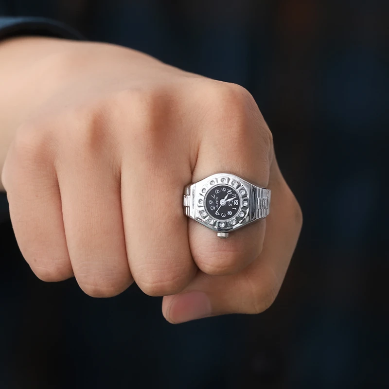 

Classic Mini Watch Rings for Women Hip-hop Ring Watch Men Rings Boy and Girl Rock Jewelry Ring Fashion Jewelry Accessories Gift