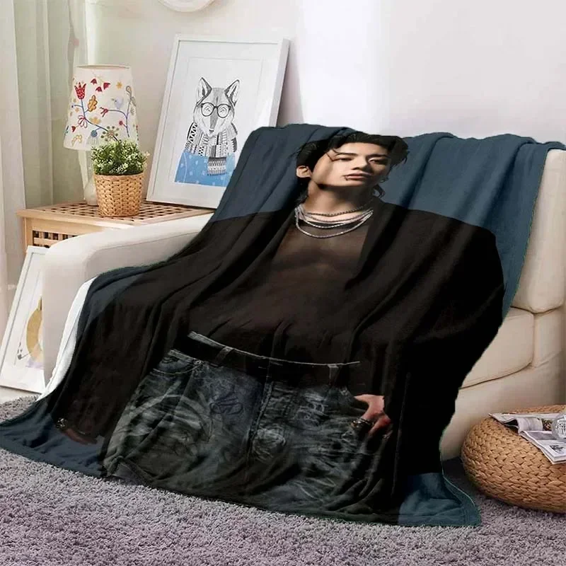Одеяло С 3D Принтом Знаменитостей J-Jung Kook Коралловый Флис Мягкая Теплая Фланелевая