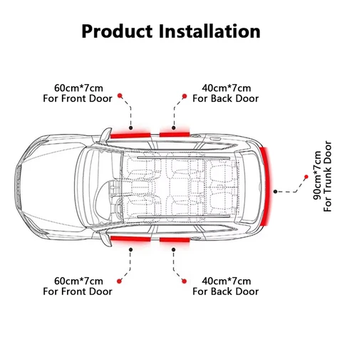 4/5Pcs Car Door Threshold Stickers Decal Rear Trunk Protective Strip For Mitsubishi Delica D5 L400 Auto Decoration Accessories
