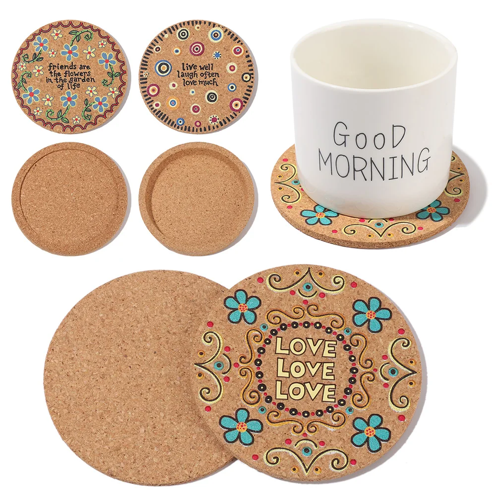 

Non-slip Placemats Tableware Decor Tea Coasters Mug Holder Heat Resistant Cork Coasters Wooden Cup Mat Anti-hot Heat Pad Kitchen
