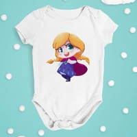 disney cute princess graphic baby onesie hot selling white high quality 0 24m short sleeve girl boy romper harajuku style trend