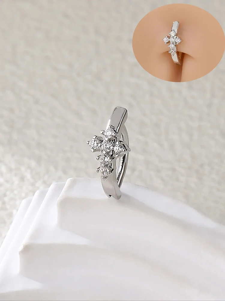 1 шт. Женское кольцо для пирсинга живота с фианитами