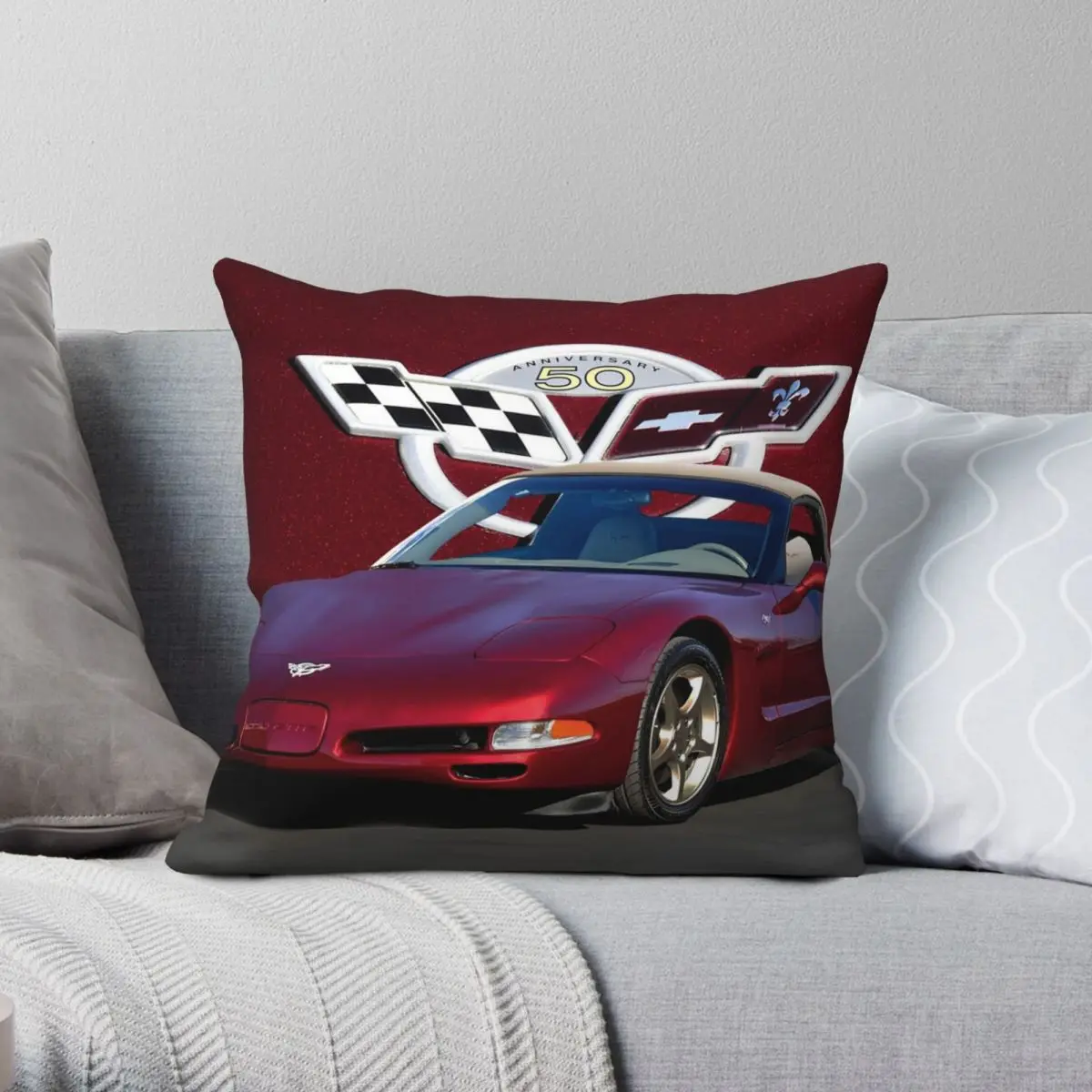 

Декоративный Чехол-Подушка Corvette из полиэстера и льна, на молнии