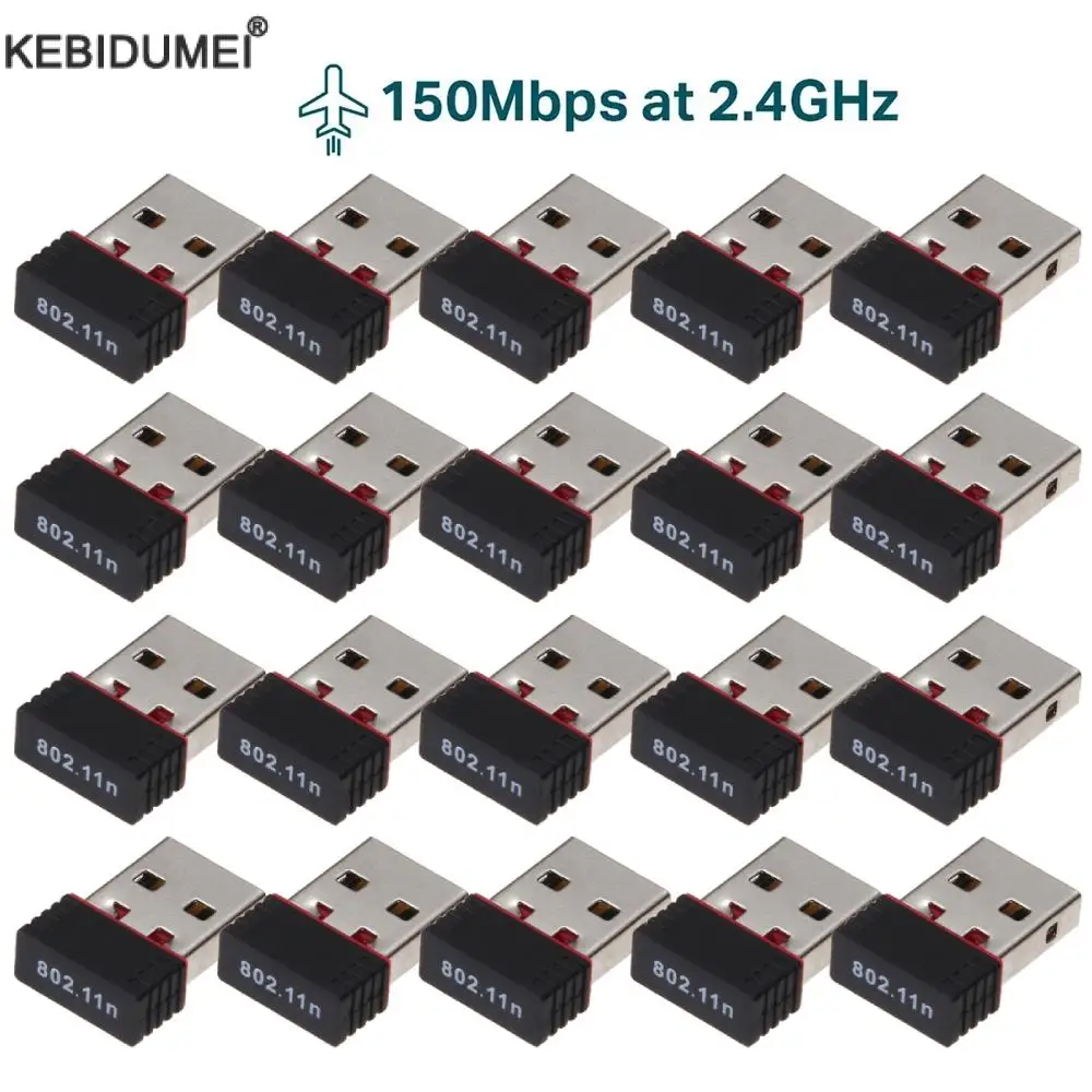 Фото 150 Мбит/с USB Wi-Fi адаптер RTL8188 LAN-карта беспроводной сетевой адаптер Wi-Fi ключ для настольного ноутбука ПК Windows оптовая продажа №1