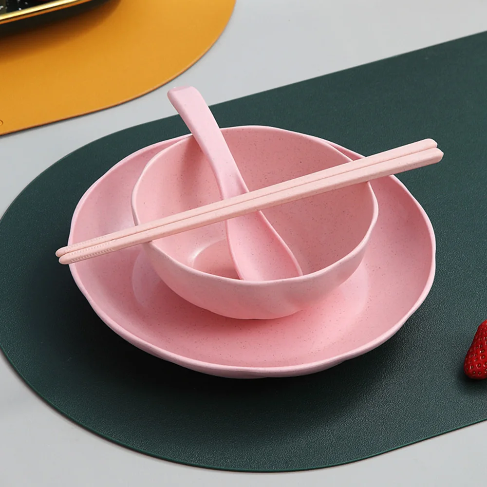 Набор посуды из пшеничной соломы портативный многоразовый набор столовых