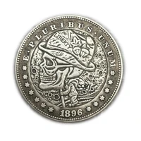 us 1896 morgan dollar skull zombie skeleton silver plated copy coins