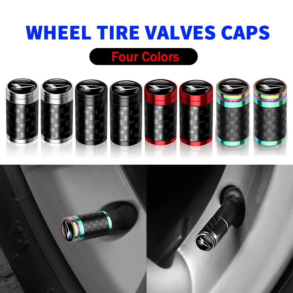 

4PCS Carbon Fiber Metal Car Wheel Tire Valve Stem Caps For Daihatsu Sirion Rocky Terios Copen Mira Materia D-Base D-R Pico YRV