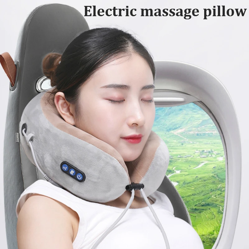 

New U Shaped Massage Pillow Vibration Electric Cervical Massager Neck Massager Electric Neck Shoulder Protector Relaxing Massage