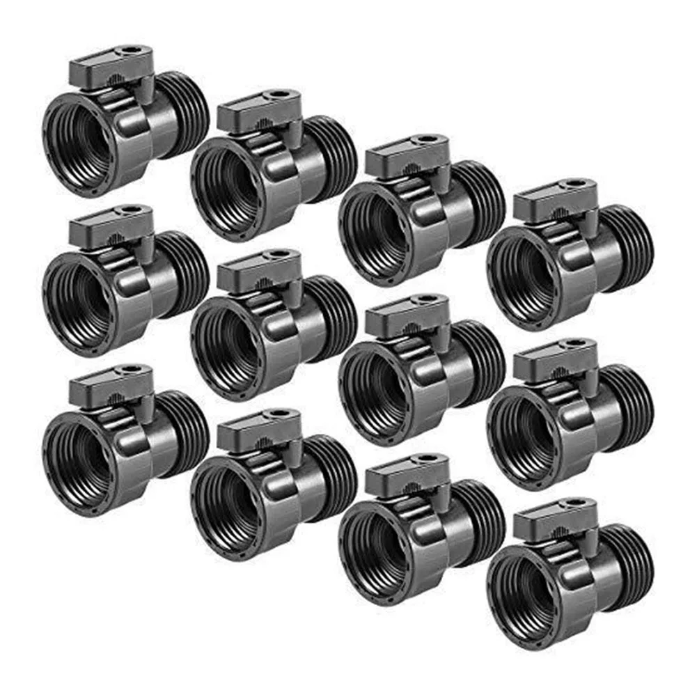 

12pcs Plastic Garden Hose Fittings Shut Off Valve Water Switch With 3/4” Connector Coupling Garden Accessory