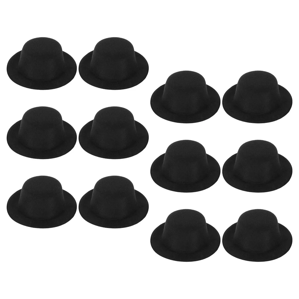 

12 Pcs Small Hat Tiny Hats Decoration Tops Decorations Mini Pulled Cloth Decorative Child