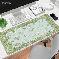 green plant mouse pad kawaii table carpet rubber cute pc gamer computer speed keyboard rug mousepad gaming accessories desk mat