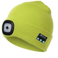 winter beanie hat wireless v5 0 smart cap headphone headset with 4 led light handfree music headphone new